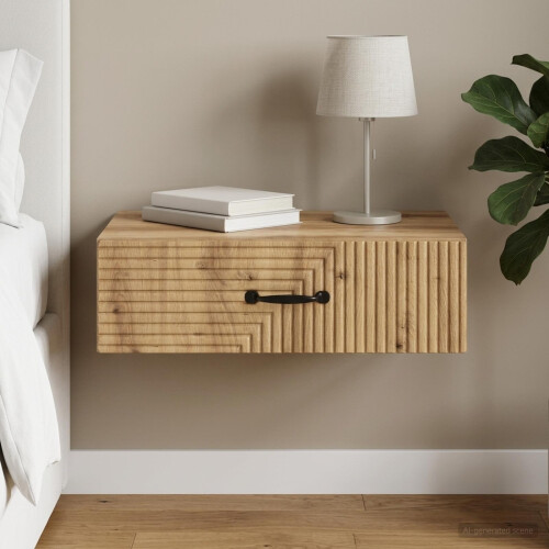 VidaXL vidaXL Wall-Mounted Side Table Artisan Oak 59 x 34.5 x 17 cm