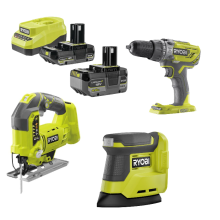 Ryobi 18v Sander, Combi Drill & Jigsaw Kit ONE+ (R18CK3G-242)