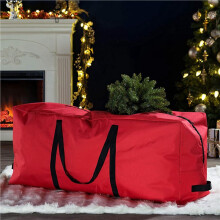 3X Sac de Sapin de Noël Tissu Oxford Sac de Rangement Pliable pour Décoration de Noël pour Ranger les Ustensiles de Noël Rectangle Rouge