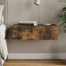 vidaXL Wall-Mounted Side Table Smoked Oak 87.5 x 34.5 x 17 cm