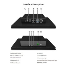 Pantalla Táctil LCD de 10,1 Pulgadas para Raspberry Pi 5, Pantalla Táctil Industrial de 1280 X 800 con Cámara Frontal de 5 MP, Enchufe de EE. UU.