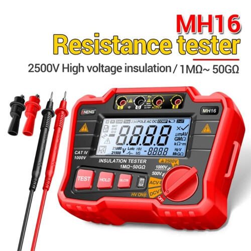 ANENG MH16 Ohmmeter Digital Megohmmeter AC/ Voltage Tester Resistance 2500V Testing Display Resistor Tools 2