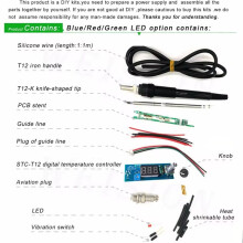 STC-T12 Solder Iron DIY Kits, Electric Unit Digital Soldering Iron Station Temperature Controller Kits
