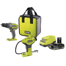 Ryobi 18v Combi Drill & Inflator Kit ONE+ (R18PD3-0 + R18PI-0)