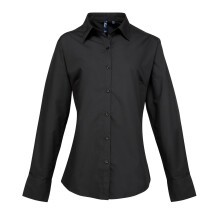 (20, Black) Premier Womens/Ladies Supreme Heavy Poplin Long Sleeve Work Shirt