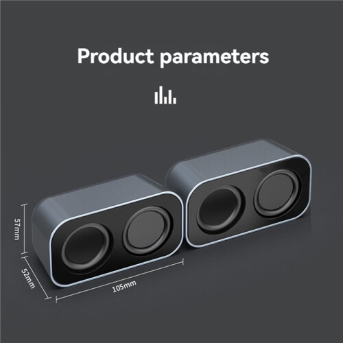 1 Set Computer Speakers for PC, 2x3W USB Powered Small Stereo Speakers with 3.5mm Aux, Volume Control, Plug and 1