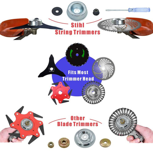 Gardening Machine Lawnmower Blade Adapter Attachment and Blade Trimmer Adapter(with 2 Pack Different Adapter Kit) 2
