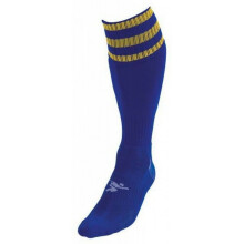 (3 UK-6 UK, Royal Blue/Gold) Precision Childrens/Kids 3 Stripe Pro Football Socks