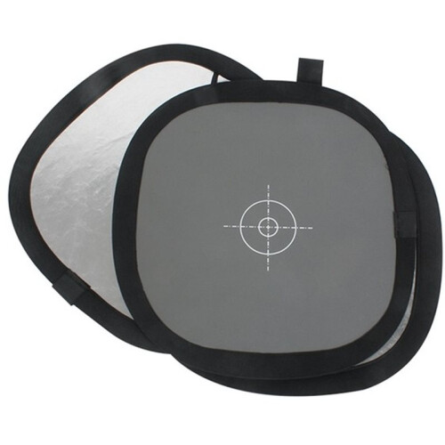 Two Sides Trifold Reflector Foldable Disc Hand Hold Gray/White Balance Card Light Diffuser 3in1 Focus Board 1
