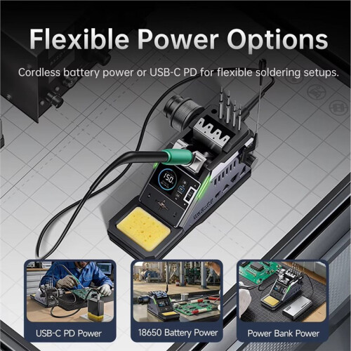 DWS-P2-F210 100W Portable Heating Tool PD Type-C Rechargeable 100-450C Digital Workshop Device EU Plug 2