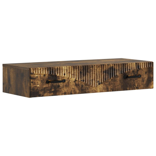 VidaXL vidaXL Wall-Mounted Side Table Smoked Oak 87.5 x 34.5 x 17 cm 1