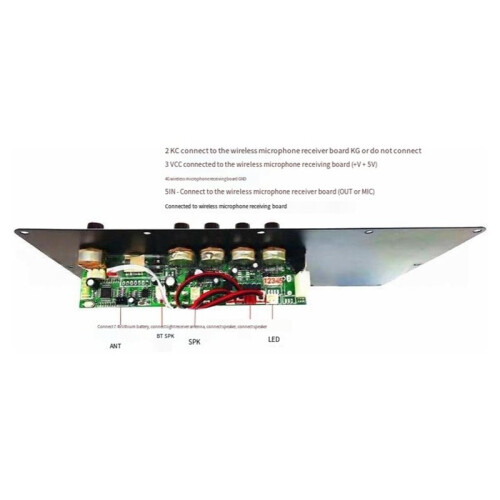 Placa Amplificadora Estéreo Digital  9V Microfone Amplificadores de Karaokê 15w+15w para Alto-Falante de 6-8 Polegadas Bateria de 7.4V 2