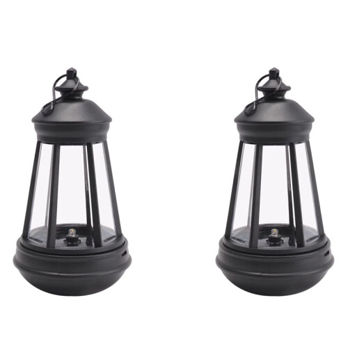 2X Solar Lantern Outdoor Waterproof Large Lighthouse Lantern Led Light Source Garden Decorative Lights 1