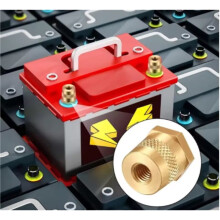 Batterijaansluiting met Schroefdraad, Messing, Laadpolen, Accessoires voor Batterijreparatie en -Modificatie, Buitendiameter 6 mm, Binnendiameter 8 mm
