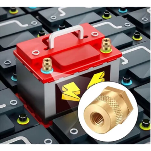 Thread Male Brass Battery Terminal Charging Posts Battery Repair and Modification Accessories Outer 6mm Inner 8mm