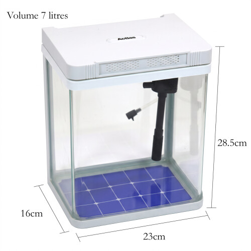 7L Aquarium Fish Tank Kit with LED Light Filter & Pump 1