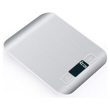 Balance de Cuisine Numérique 5kg Panneau en Acier Inoxydable Chargement USB Précise Petite Balance de Plateforme Portable Affichage Multifonction