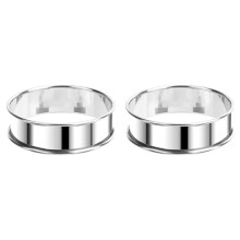 2pcs Stainless Steel Double Rolled Baking Circle Tart Ring Fruit Pie Cake Cookie Molds 8cm for Kitchen Biscuit Pastry