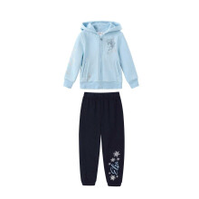 (9-10 Years, Blue) Frozen Girls Elsa Hoodie And Joggers Set
