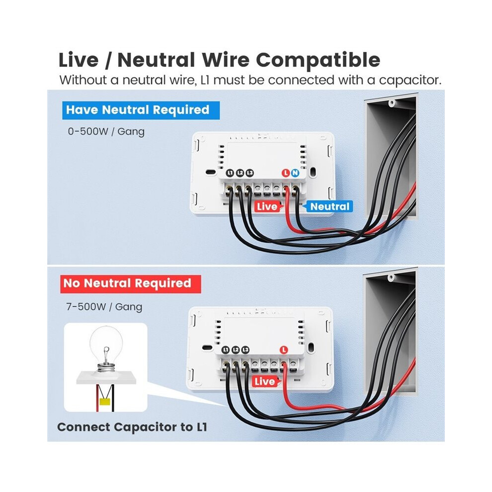 Interrupteur Mural à Induction WiFi Tuya Home Standard Américain avec ...