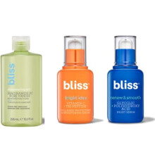 Bliss Radiance Trio - Disappearing Act Niacinamide Toner, Renew & Smooth Night Serum, & Bright Idea Vitamin C Serum - Pore Minimizing