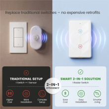Tuya Home WiFi Induction Touch Wall Light US Standard Single & Neutral Wire App Control 3Gang