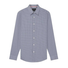 (L, Navy) Ted Baker Mens Geometric Pattern Shirt