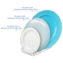 4 Pièces Présentoir de Vaisselle en Acrylique Support D'Assiette Transparent Plateaux en Porcelaine Support D'Assiette Support de Plaque de Réglage