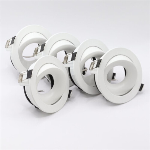 5pcs LED Spotlight Frame with GU10 Base Recessed Round Downlight Adjustable Angle Lamp for Kitchen Room Lighting A 2