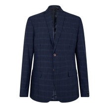 (42 in, Navy) Ted Baker Mens Rust Plaid Flap Pocket Suit Jacket