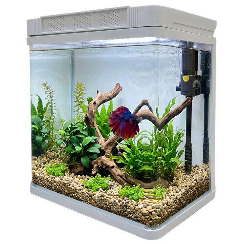 14L Aquarium Fish Tank Kit with LED Light Filter & Pump