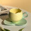 300 Ml Blomformad Keramisk Kaffetulpankopp Tekopp Fat Keramisk Drickskopp Tulpanmugg, B 2