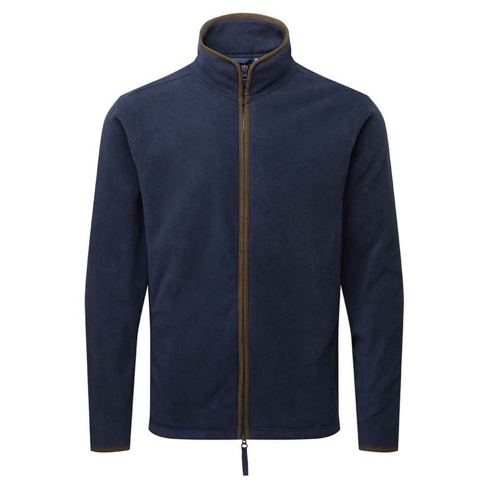 Premier (3Xl, Navy/Brown) Mens Artisan Fleece Jacket