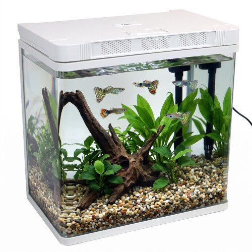 28L Aquarium Fish Tank Kit with LED Light Filter & Pump