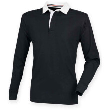 (3XL, Black) Front Row Mens Premium Rugby Shirt