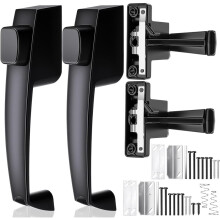 2 Pack Black Aluminum Screen Storm Door Push Button , Replacement Handle for 5/8"-1-1/4" Thick Doors