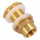 Solid Brass Bulkhead Fitting, 18 Sets 3/8 Inch Female 1/2 Inch Male Solid Brass Water Tank Connector Threaded with Ring 6