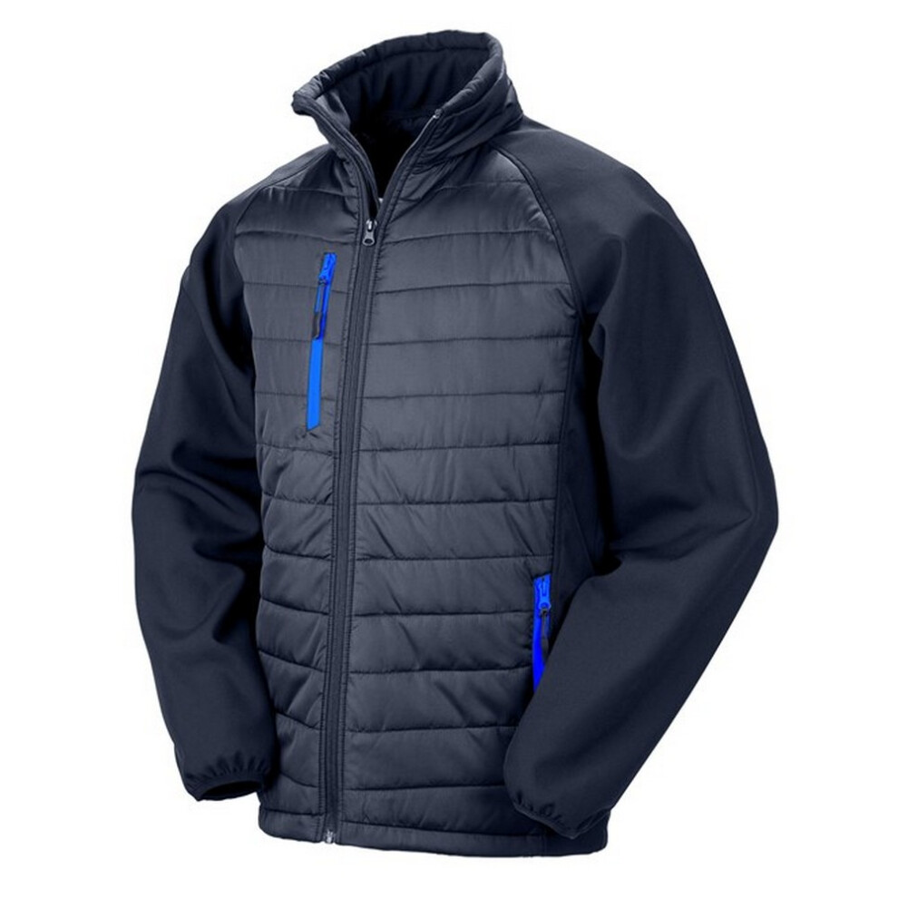 Result (L, Navy/Royal Blue) Unisex Adult Compass Softshell Padded Jacket