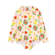 (12-18 Months, Pink/Yellow/Green) Cocomelon Girls Frill One Piece Swimsuit