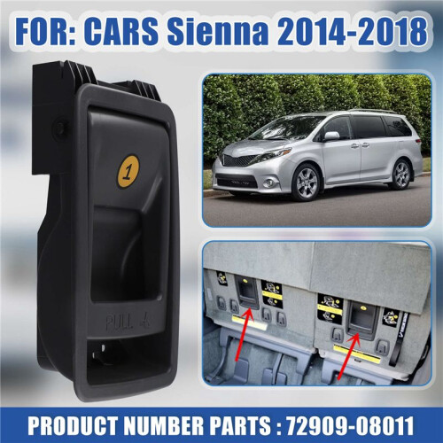 Car Third Row Folding   Release Handle Back   72909-08011 for  Sienna 2014-2018 Black 1