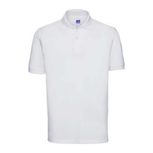 (S, White) Russell Mens Classic Cotton Pique Polo Shirt