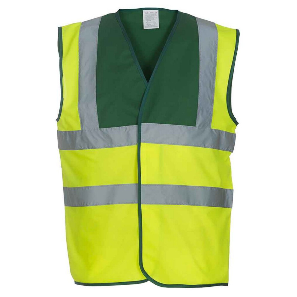 (3Xl, Paramedic Green/Yellow) Yoko Mens Band & Brace Hi-Vis Waistcoat 5063470842209