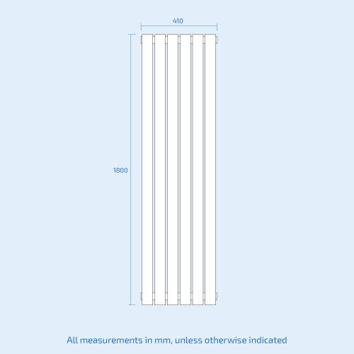 NES Home Nes Home 1800 X 410 mm Vertical Flat Double Panel Black Designer Radiator 1
