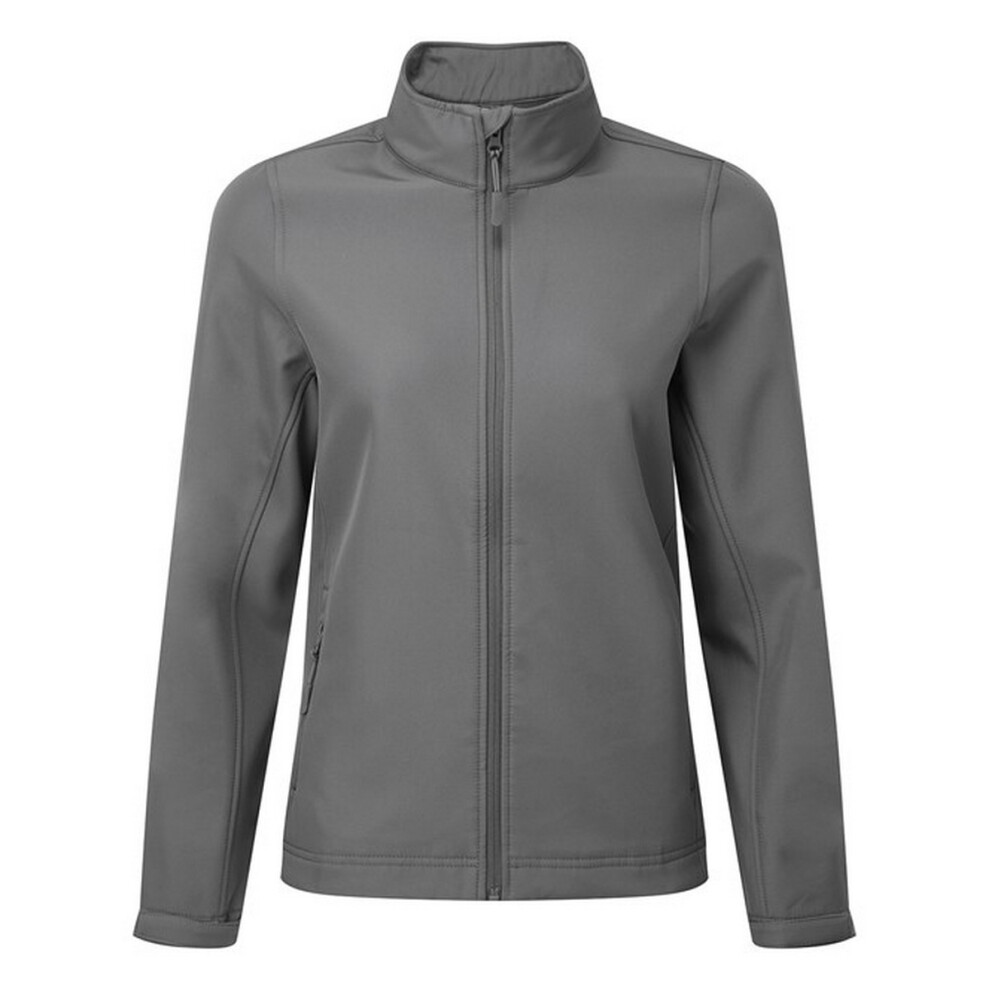 Premier Womens/Ladies Windchecker Recycled Printable Soft Shell Jacket (Dark Grey) - Size X-Large - Image 2