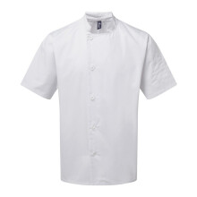 (5XL, White) Premier Adults Unisex Essential Short Sleeve Chefs Jacket