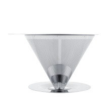 Nerezový kuželový dripper ruční vaření kávy opakovaně použitelný kávový filtr dvojitý síťový filtr přelévací kávovar bohatá