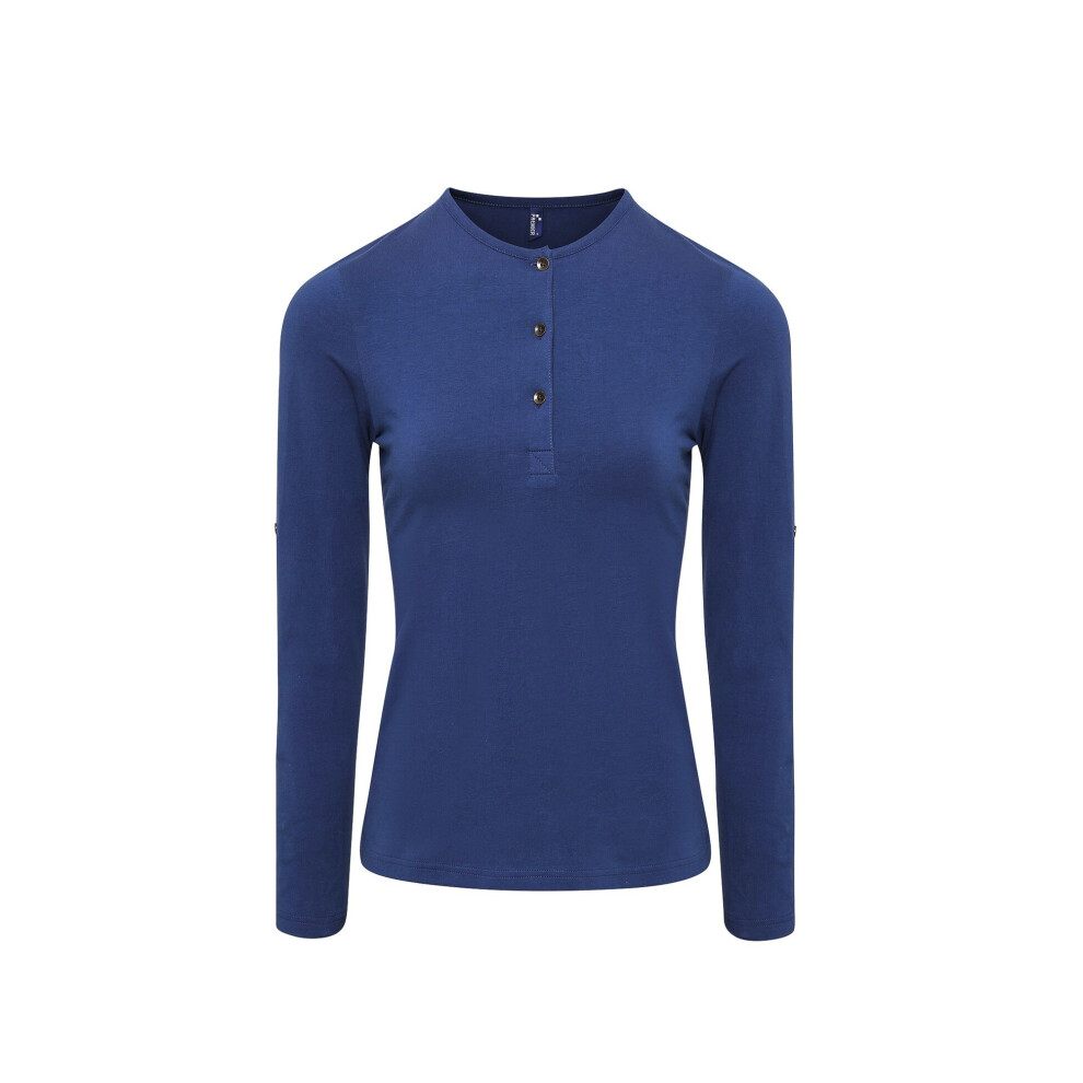 Premier (2Xl, Indigo) Womens/Ladies Long John Roll Sleeve Tee