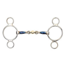 (4.5in, Blue) Shires Sweet Iron Lozenge Horse 2 Ring Gag Bit