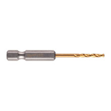 Broca metálica Shockwave HSS-G TiN Roja Hex - Ø 2,5 x 62 mm - 2 piezas - MILWAUKEE - 48894704