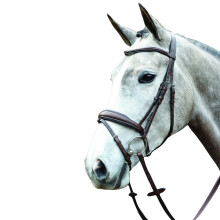 (Cob, Brown) Collegiate Mono Crown Padded Raised Leather Flash Bridle